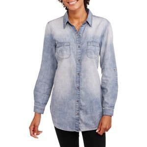 Denim Jean Shirt Button Down Sz S NWT